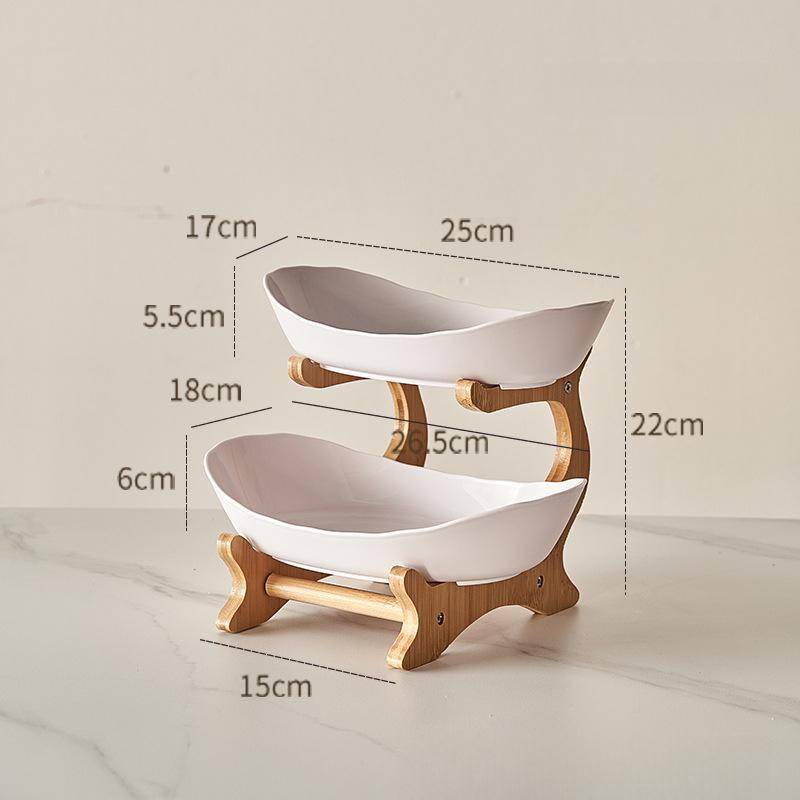 A Set of Creative Two-Layer/Three-Layer Plastic Kitchen Fruit Basket, Large-Capacity Layered, European-Style