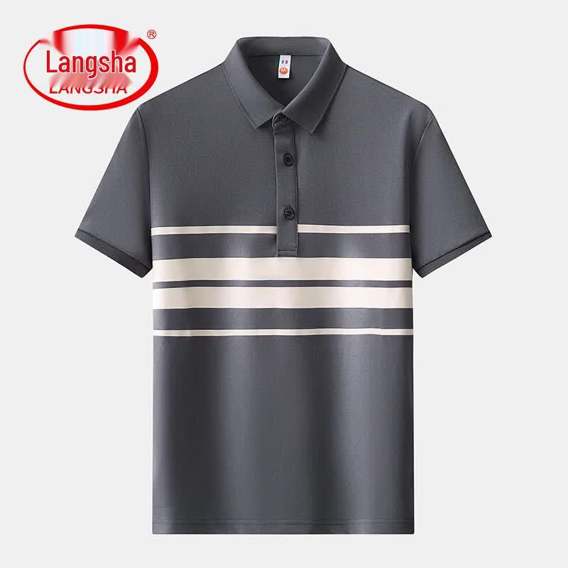 Langsha Men s Summer Polo Shirt 2XL