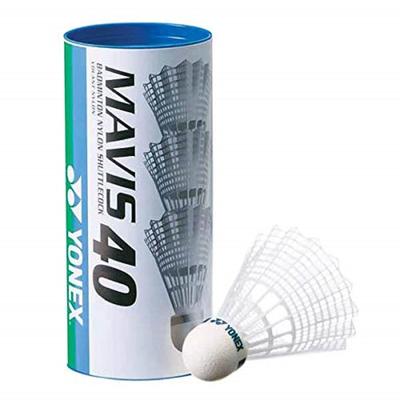YONEX Badminton Mavis 40P Synthetic Pack of MIDDLE for Temperatures Between Shuttlecocks, (Nylon + Cork), 3, (Suitable 12-23°C), M-40BP