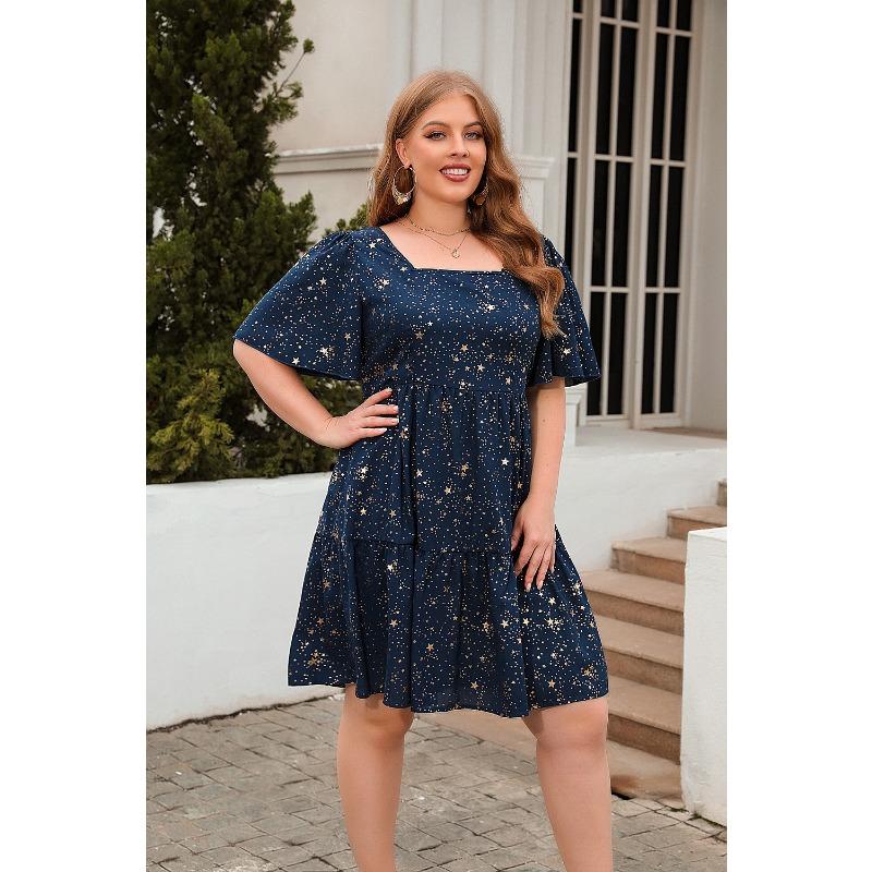 Summer Women's Dress Plus Size Printed Casual Loose Dress Cocktail Party Elegant Dresses