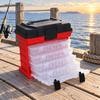 Tackle Organizer Lightweight Fishing Box with 4Layer Drawers Compact for Boat Trips Red