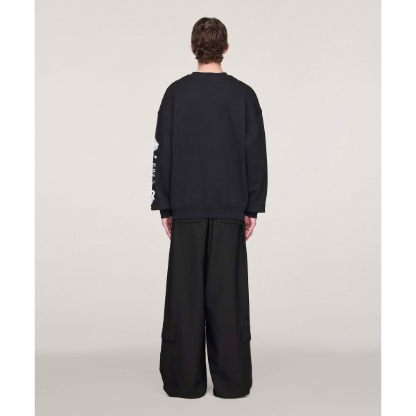 Y-3 Graphic Crew Sweatshirt Black Women Tops JX4749