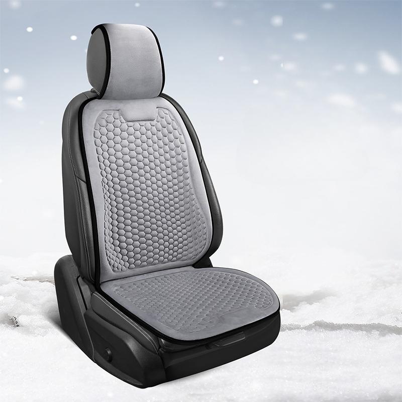 

1pc Front Car Seat Cushion, Autumn-Winter Short Plush Car Seat Cover, Soft Skin-Friendly & Warm Compatible with 98% of Vehicles Polyester&Autumn And Winter серый
