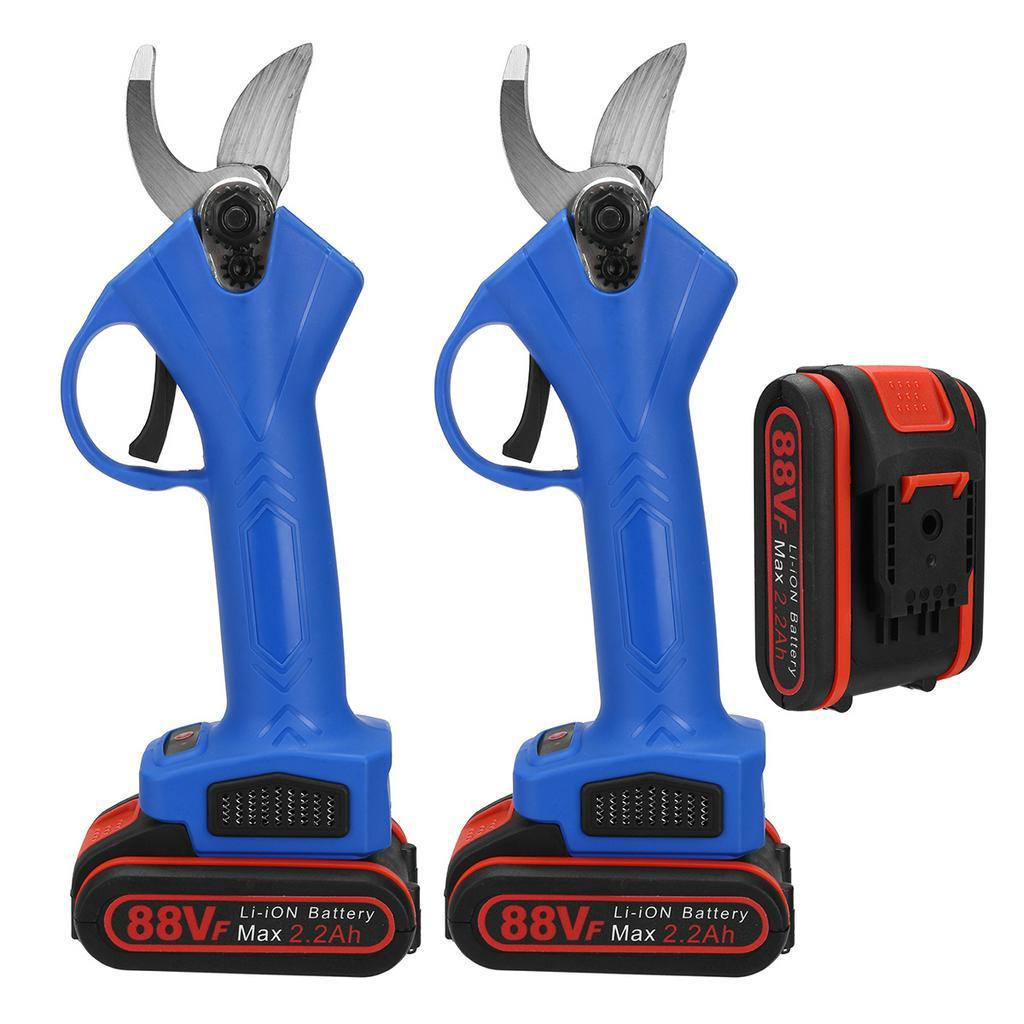 2200mAh Cordless Electric Pruning Shears with 1/2 Lithium-ion Battery 30mm Max Cutting Garden Pruner Branches Cutter EU Plug 88V