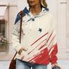 Plus Size Womens Hooded Sweatshirt White Drawstring Long Sleeve Loose Soft Casual Leisure Wear