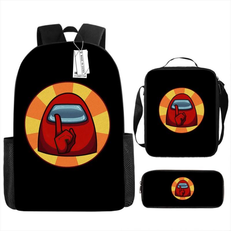 Among Us Themed School Backpack Set Kids - 3PCS Shoulder Bag Pencil Case Oxford Fabric Breathable Waterproof