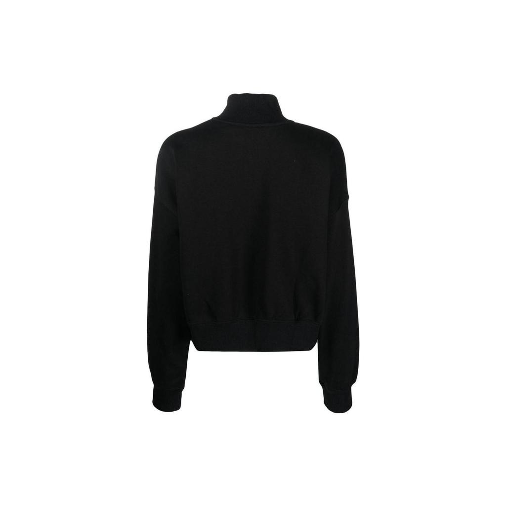 Nike Womens Phoenix Fleece Oversized 1/2-Zip Crop Fleece Sweatshirt Black/Sail Women Streetwear DQ5767-010