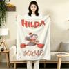Custom Name,Hilda Printed Flannel Blanket, Soft Throw for Bedroom Sofa, Washable, Christmas Present, Great Gift.
