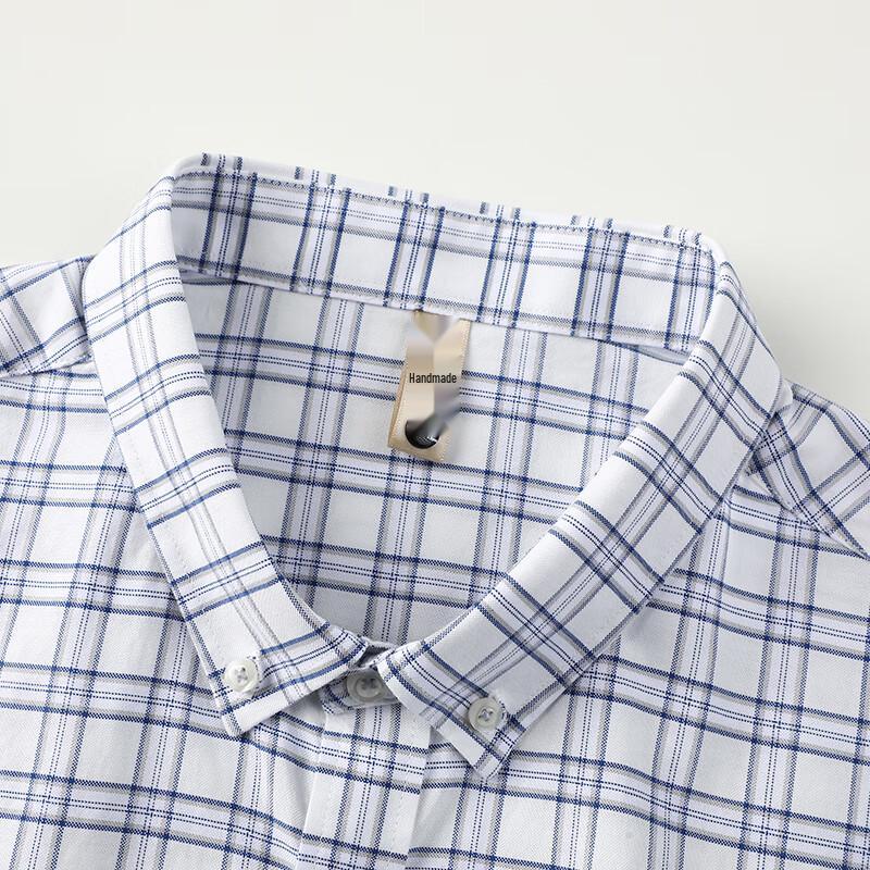 Dibenze Men's Plus Size Plaid Short Sleeve Shirt