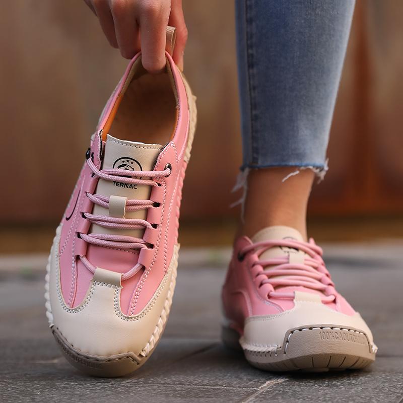 Women Casual Shoes Handmade Leather Women s Shoes Comfortable Flats Shoes Slip on Sneakers Loafers 36-43 36