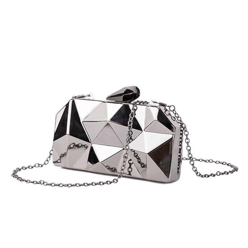 2026 Bestseller Metall-Box-Clutch Handgehaltene Kette Schultertasche für Abend & Bankett