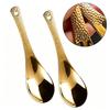 2 Piece Hammered Stainless Steel Spoon Set Gold 15 Cm for Kitchen Table