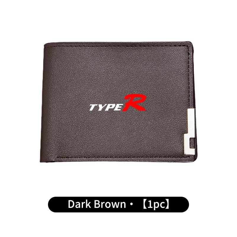 Car Logo Men's Short Wallet Multifunctional Card Purse Coin Storage Bag For Honda TYPE-R Mugen Civic Accord Fit Jazz CRV BRV HRV SM1