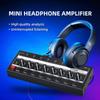 8 Channels Mini Headphone Amplifier Ultra-Compact Stereo Audio Amplifier with Power Adapter Earphone Splitter