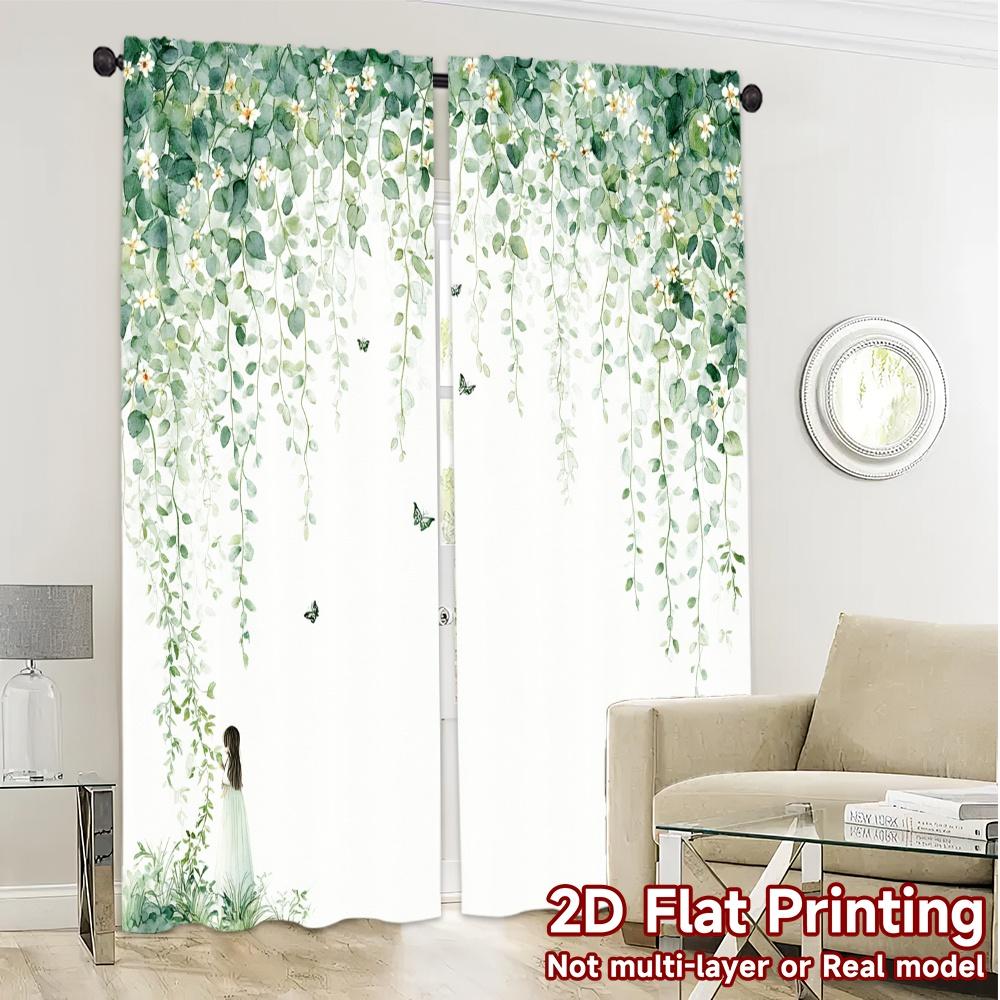 Flat Printing Jit Curtains Without Rod Floral Flutter Chic Curtain Fabric Prints Home Decor Semi Sheer Set Of 2 Made Polyester