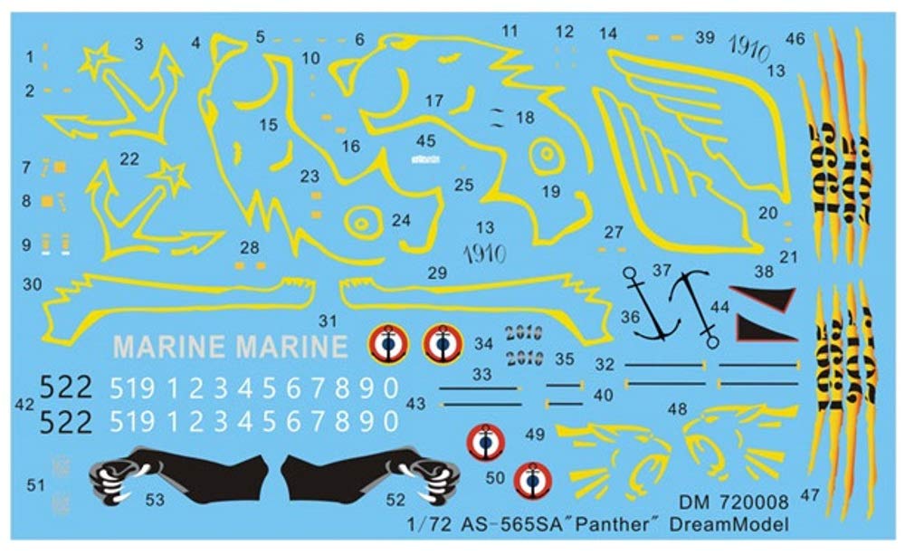 Dream Model 1/72 French Navy AS-565 Panther Commemorative Paint Plastic Model DM7208