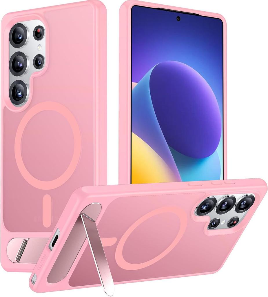 Case for Samsung S26 Ultra Magnetic With Holder Protective Case WIth Kickstand Shock Proof Tough Shell Anti-Fingerprint Plain