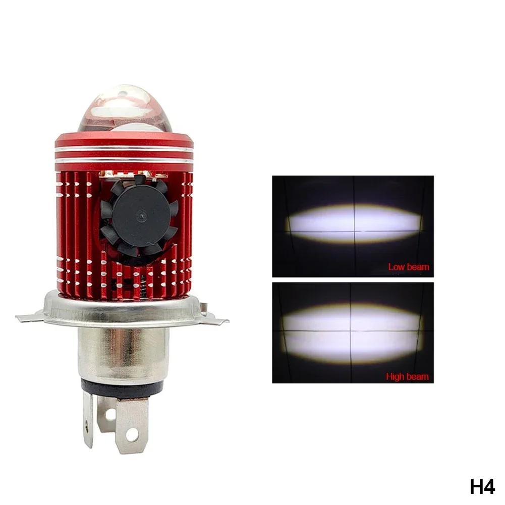 

Motorcycle LED Headlight Bulb BA20D H4 Scooter Motorbike Spotlights Dual Color DRL Beam Light with Fan Motorcycle Indicators