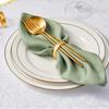 D Type Gold Napkin Rings Alloy Made 1 cm Diameter Compatible with Folded Napkins for Everyday and Formal Dining
