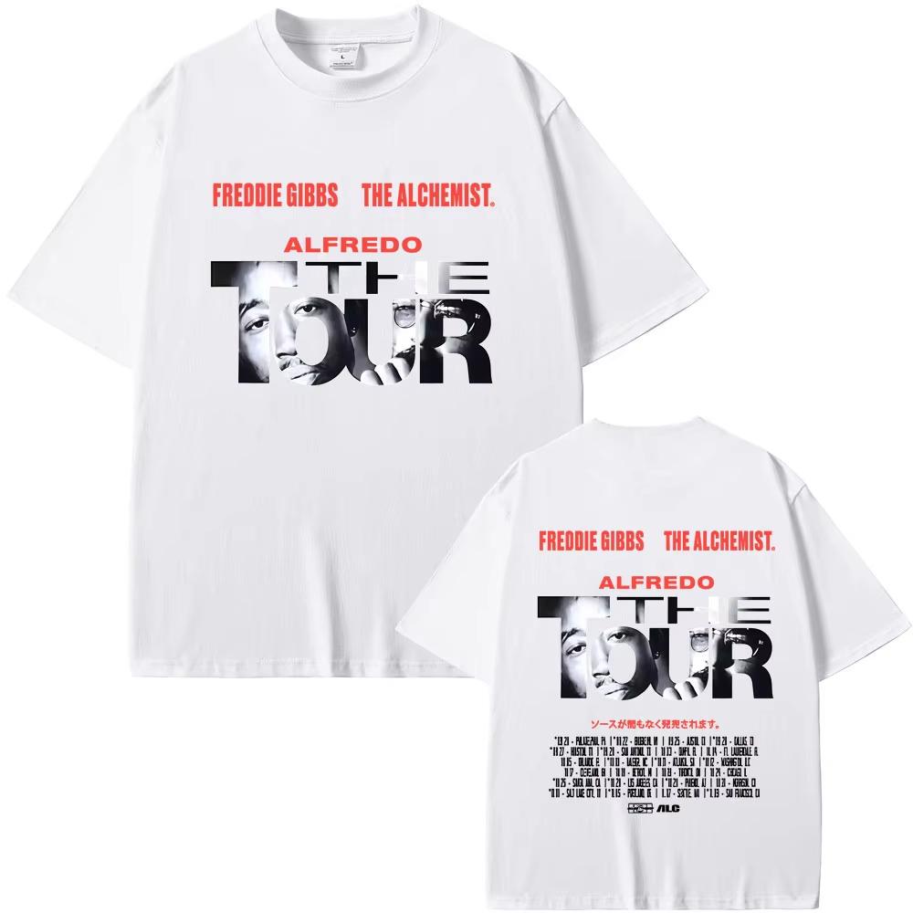 2026 summer Rapper Freddie Gibbs  Unisexs Oneck shirt Tour graphics Womens summer Retro Gothic HipHop High Quality  Tshirt S