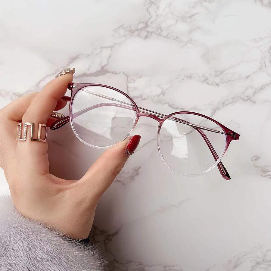 

Новые очки с защитой от синего света для женщин, модные и классические декоративные очки овальной формы с плоской подсветкой для мужчин фиолетовый