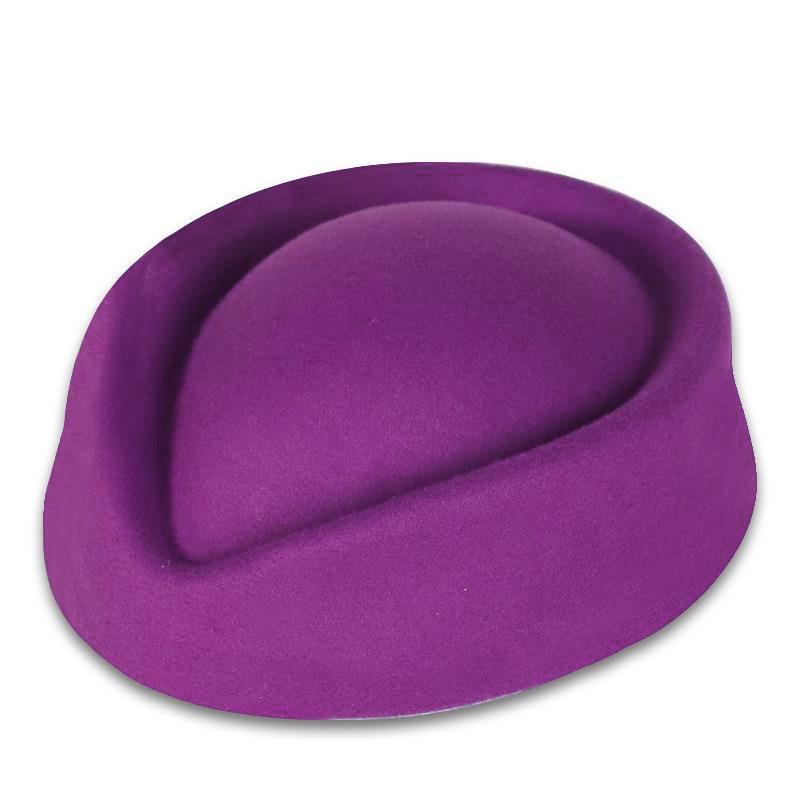 Boina Sombreros Auxiliar de Vuelo Azafata Sombrero de Aspecto Vintage Uniforme Azafata Sombrero Pillbox Sombrero de Gota