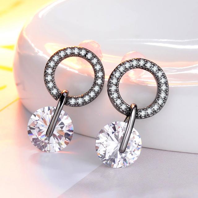

Серьги-подвески Huitan Korean Partysu Style Brilliant Cubic Zirconia Women, 4 цвета, простые, стильные, женские, нежные, ювелирные изделия белый