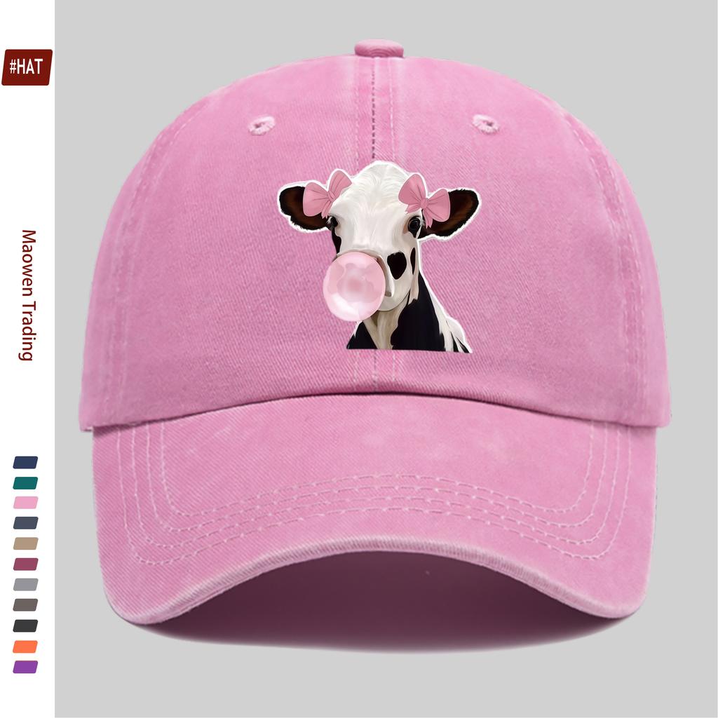 Pc Cow Bubblegum Print Baseball Cap with Stylish Cow Print Design Sun Hat Party Decoration Hat Comfortable and Lightweight Tr
