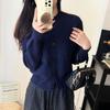 2025 Autumn/Winter Women's Petite Slim Knit Cardigan: Simple, Stylish & Casual with Pockets
