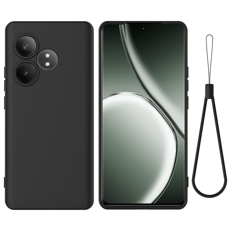 

For Realme GT6 6T,Neo 6 Case Soft Premium Liquid Silicone Case with Flocking inside Cover with Strap for Real me GT 6 For Realme GT Neo 6