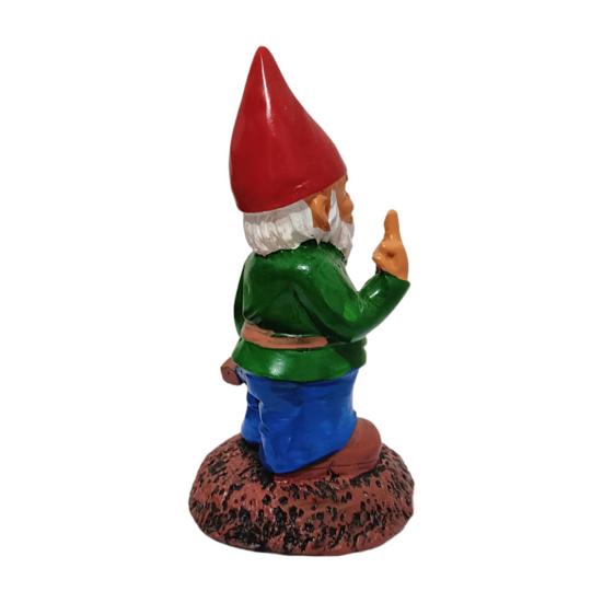 Middle Finger Gnome Statue, Resin Garden Gnomes Ornament, Funny Gnome Holding Wine Bottle Decor for Stress Relief Indoor Outdoor Gag Gift