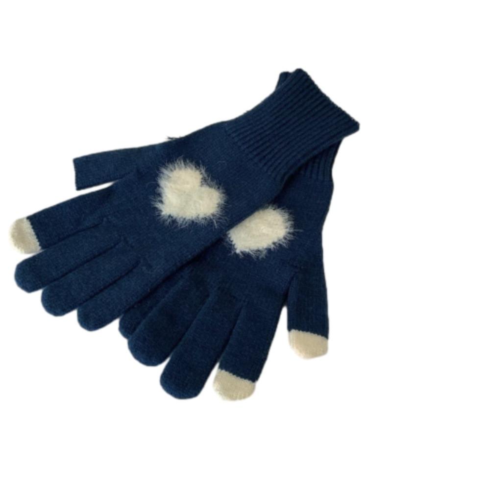 Touchscreen Love Heart Gloves Warm Cycling Gloves Fashion Women Knitted Gloves  Ladies
