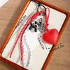 Yogodlns Red Heart Faux Leather Mini Backpack Hanging Handbag Pendant Bag Pendant Bags Accessories
