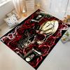 Skull with Red Roses and Guns Design Carpet, Gothic Art Style Decor Suitable for Use As an Anti-slip for Living Room Bedroom Sofas