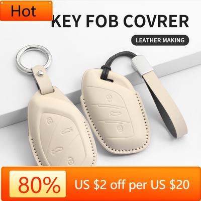 Interior Mouldings Leather Car Key Case Cover Protector Shell Fob Accessories For MG 4 2023 Mg4 Ev MG HS GT ZS EV ZX MG5 MG6 3 B