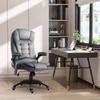 Massage Recliner Chair Heated Office Chair with Six Massage Points Velvet-Feel Fabric 360 degrees Swivel Wheels Grey