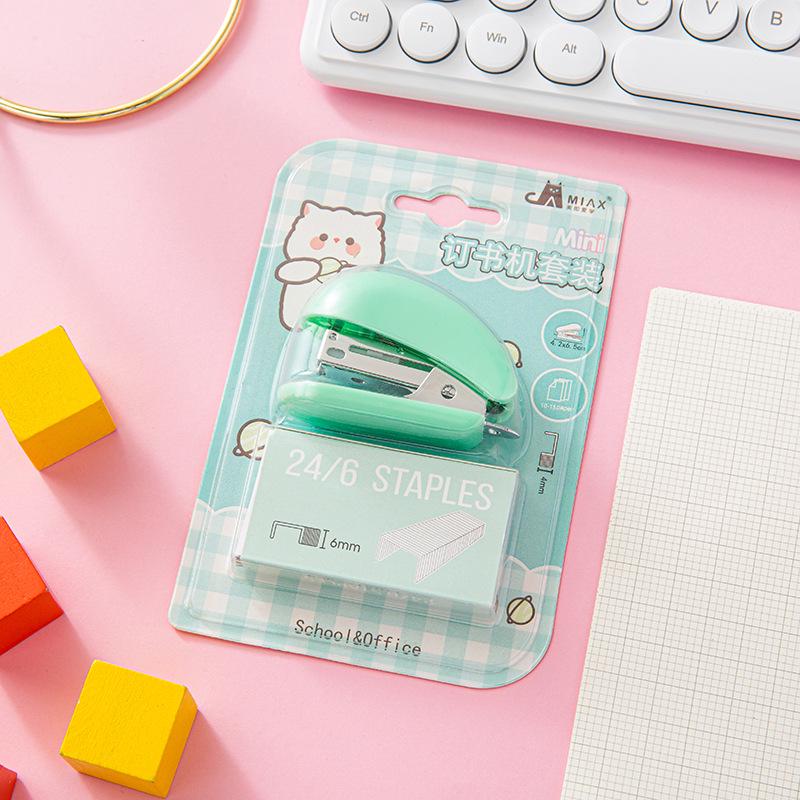Portable Cartoon Mini Stapler Set - Labor-Saving Student Stationery & Office Tool