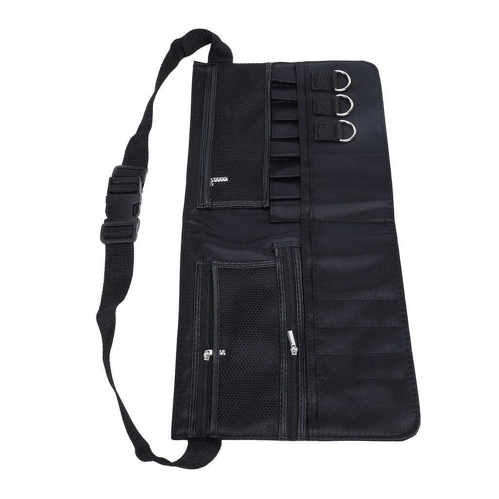 Makeup Brush Bag with Belt Multi Pocket Adjustable Large Capacity Professional Cosmetic Brush Belt for Fashion Stylist