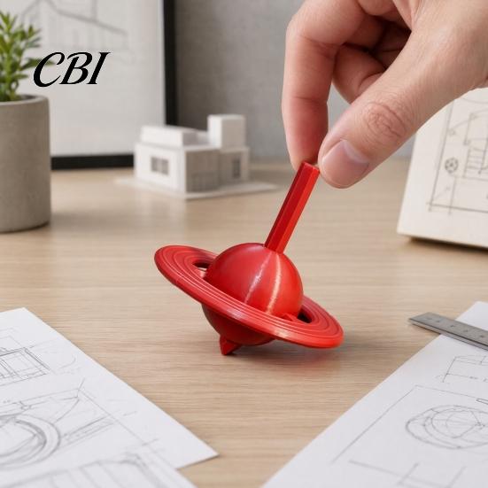 Artistic Home Decoration 3D Printed Gyro Toy, with Integrated Counterweight Base, Stable Desktop Mechanical Balance Model Ornament, Matte Surface
