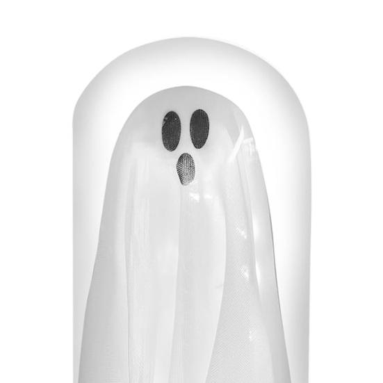 LED Ghost Decoration Halloween Indoor Light Up Ghost in Glass Cloche for Home Kitchen Mantel Tabletop Decor