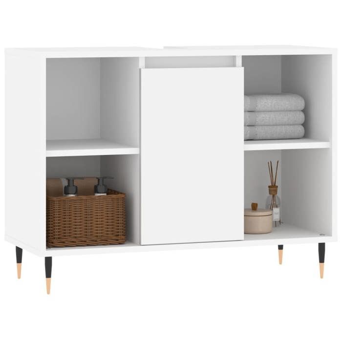VidaXL Armoire de salle de bain blanc 80x33x60 cm bois d'ingénierie 831620