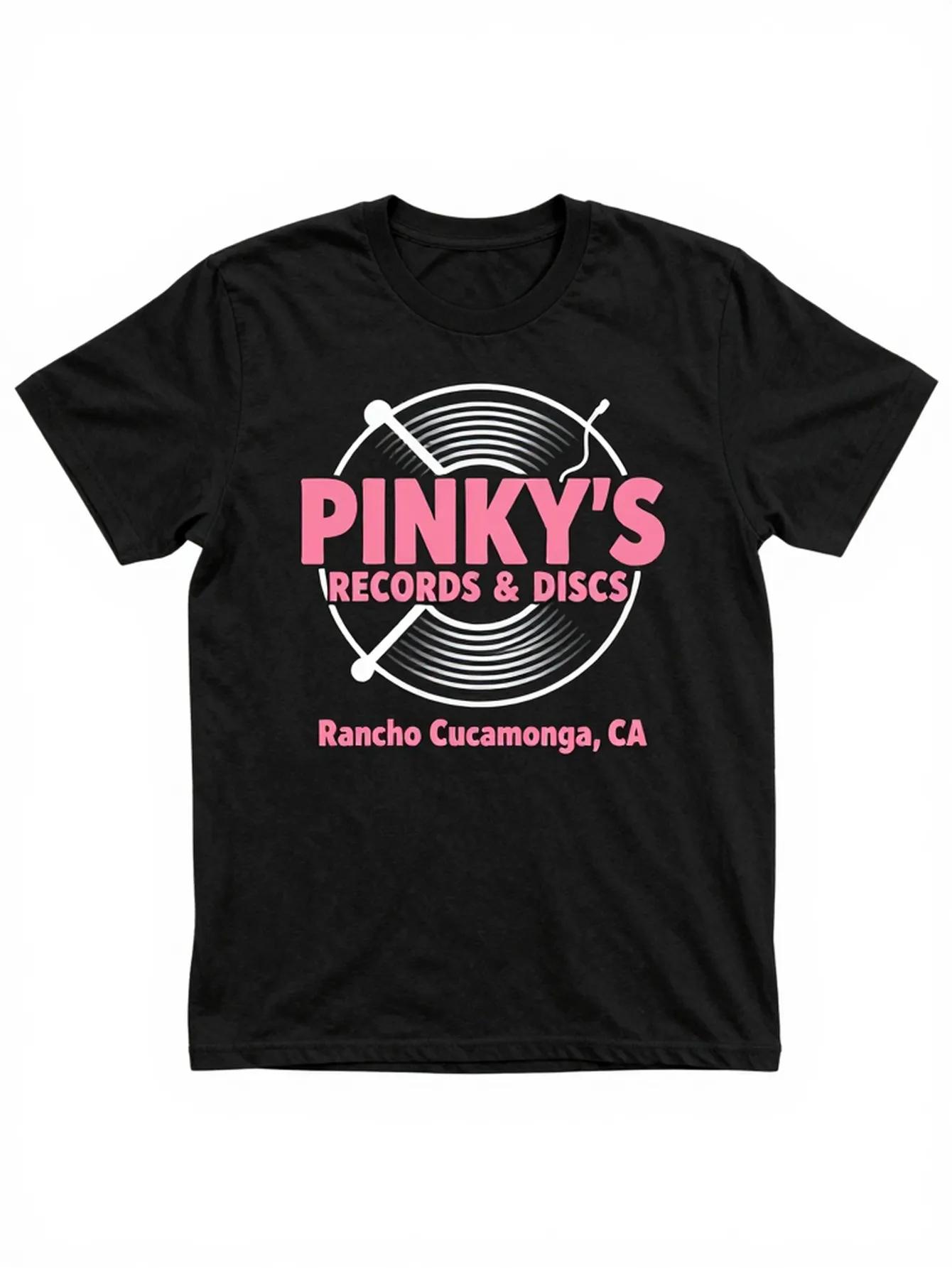 

Pinky S Records Vintage Short-Sleeve T-Shirt - Classic Design in Black, Perfect for Any Season, Featuring a Vinyl Record Motif 5XL різнокольоровий