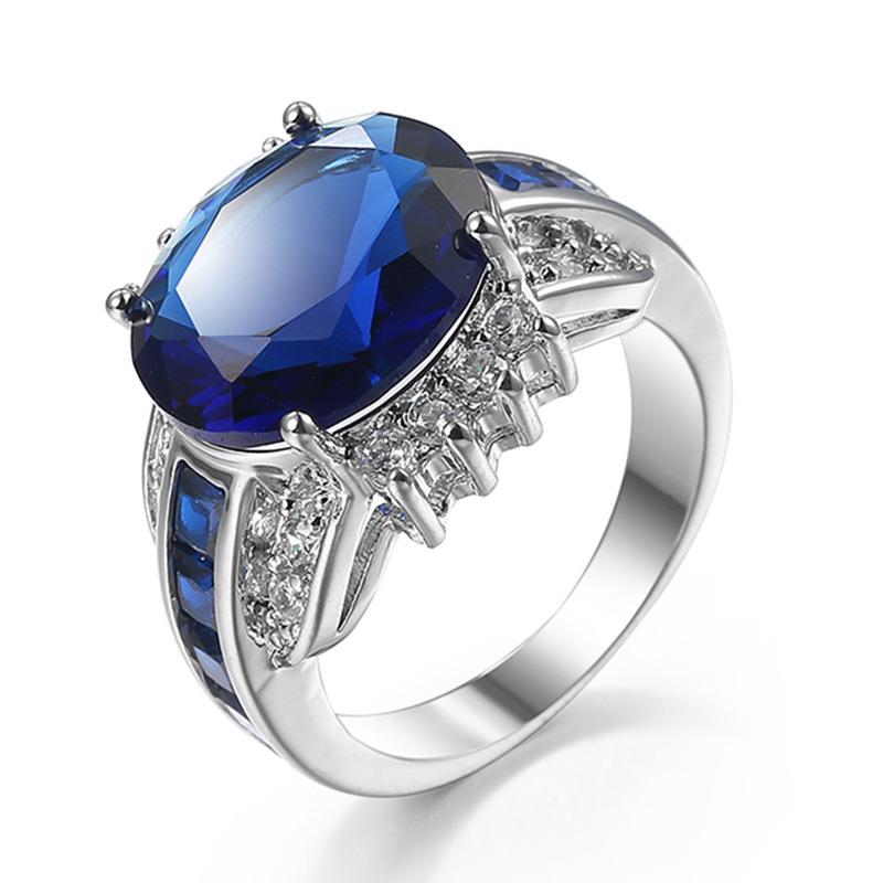 

Ювелирные кольца SODROV с большим синим цирконием для женщин 6