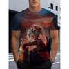 Men's fashionable 3D printed T-shirt, suitable for everyday casual wear, machine washable.