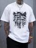 Summer Adult Mens Tshirt 100 Cotton Breathable Material Skull Wing Comfortable Tshirt European American Street Fashion Loose