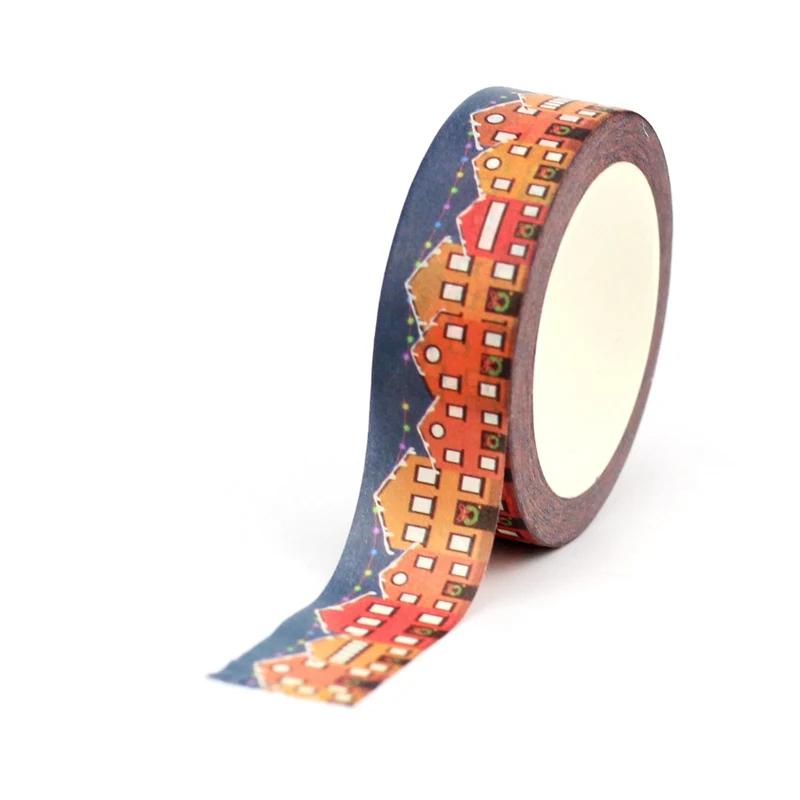 

NEW 1X 10M Decor Christmas Houses Washi Tape Set for Scrapbooking Adhesive Masking Tape Cute Journaling Kawaii Papelaria