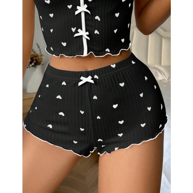 Women Cute Camisole Top And Shorts Pajamas