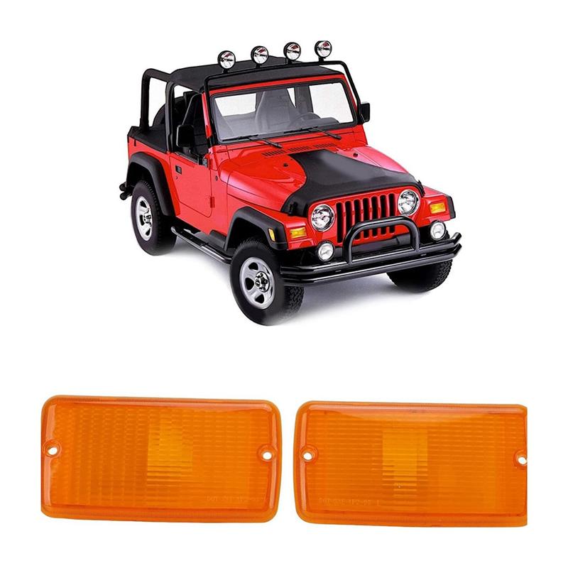 N61R-Car Front Turn Signal Light Cover 55157033AA 55157032AA For Jeep Wrangler TJ 1997-2006 Front Bumper Light Cover