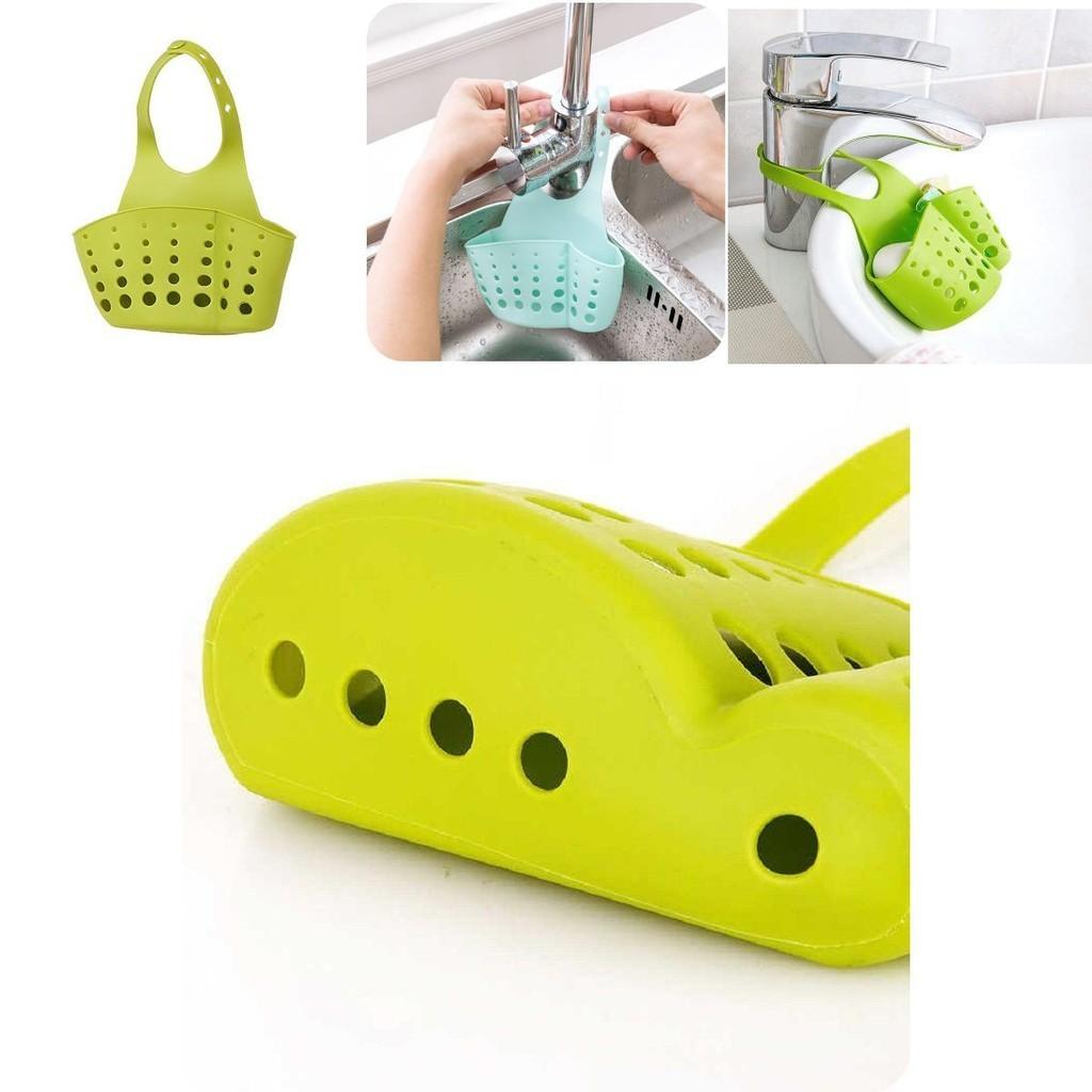 Versatile Kitchen Sink Soap Sponge Holder With Adjustable Strap For Easy Organizing
