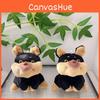 Bee Charming Cartoon Dog Stuffed Toy With Soft Fur Ideal Keychain For Creative Couples